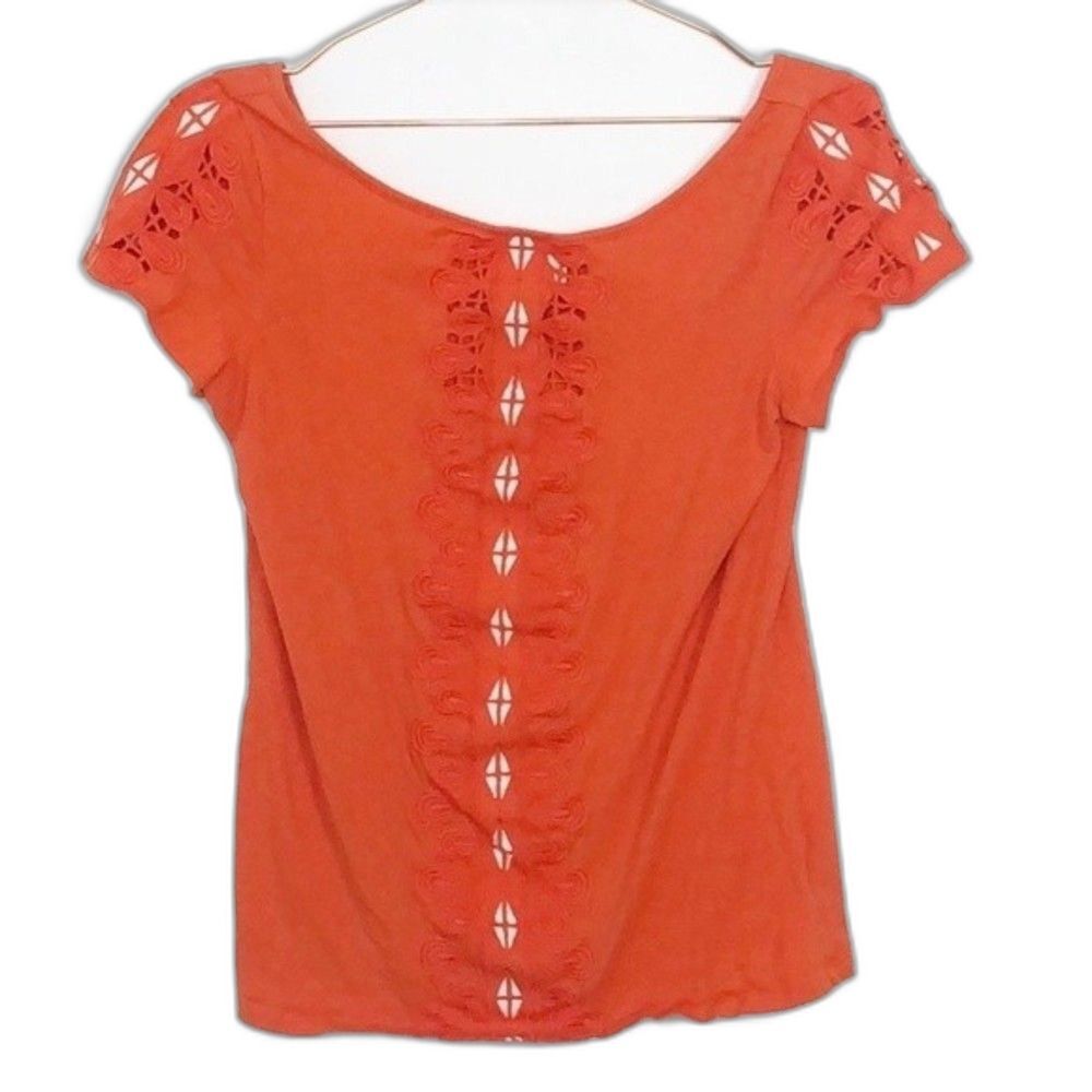 Anthropologie Embroidered Color-Block Top RM-C